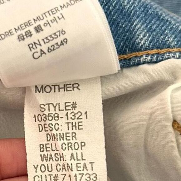 Mother SNACKS! the dinner bell Wide Leg Crop Jeans Y2K Streetwear – Sz 32 NWT - Picture 7 of 8